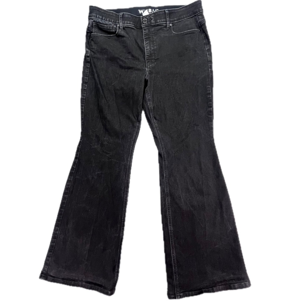 WHBM White House Black Market Womens Black Flare Jeans Size 14S Bootcut Denim